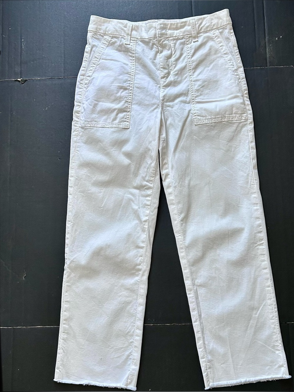 Frank & Eileen White cropped Utility Pants Sz 2
